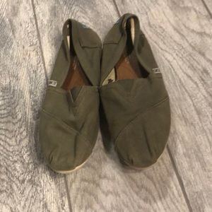 TOMS olive green shoes